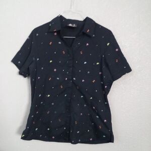 Blue Short Sleeve Shirt with Colorful Accents ( Box FN )